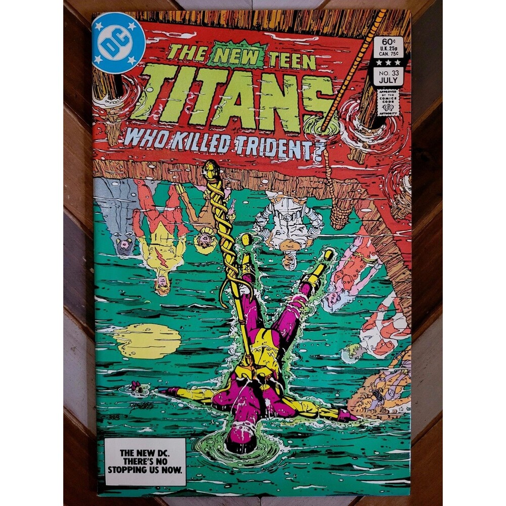 New Teen Titans #33 FN/VF (1983) Starfire/Trident, George Perez Art RONIN Poster